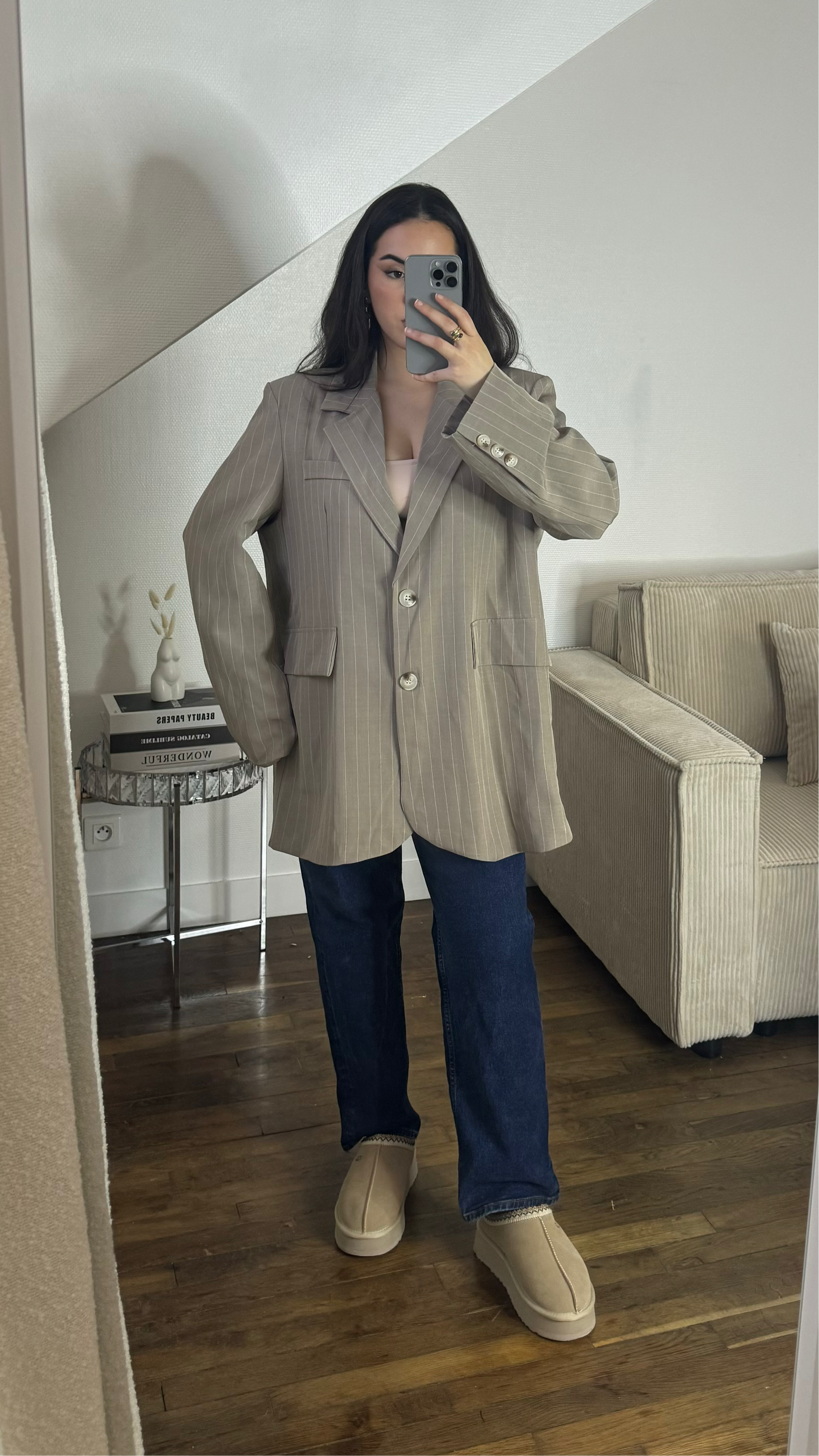 Blazer à rayures oversize