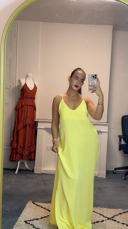 Robe jaune à bretelles