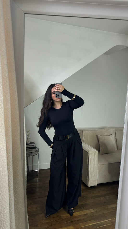 Pantalon à pinces ceinturé