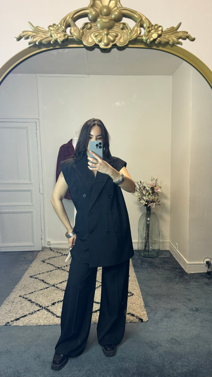 Ensemble blazer sans manches