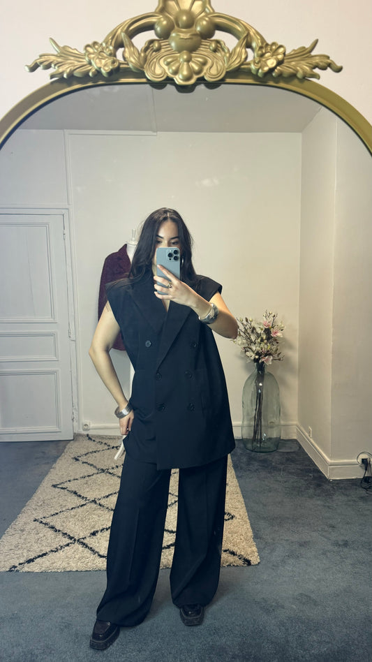 Ensemble blazer sans manches