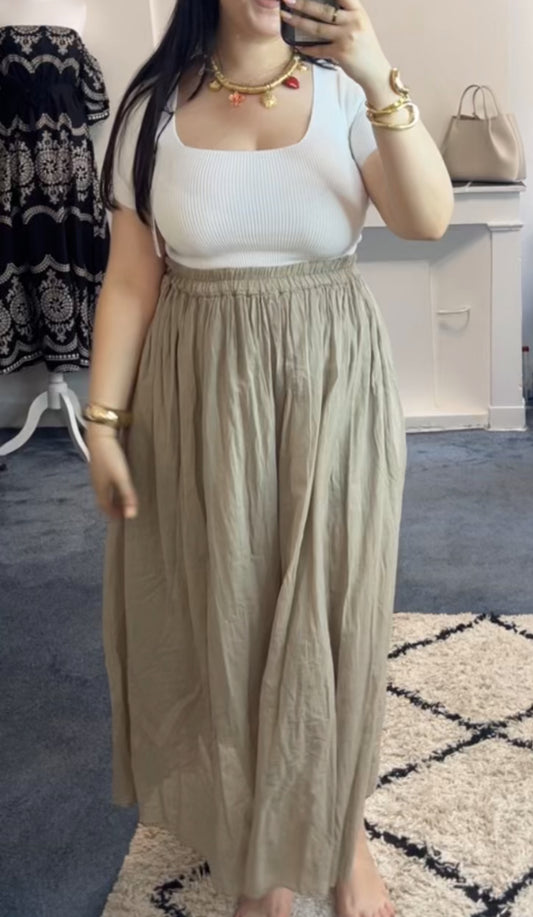 Jupe longue à taille élastique