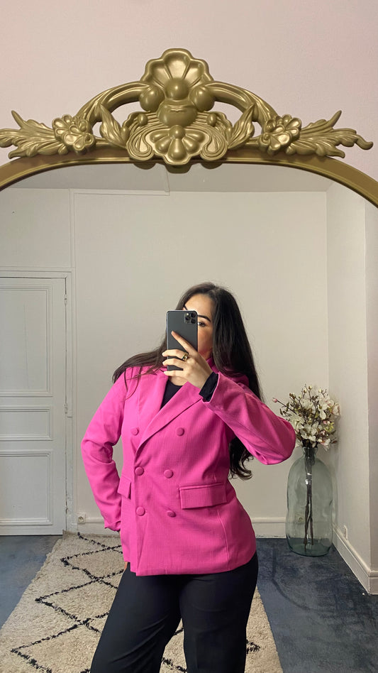 Blazer fushia boutonné