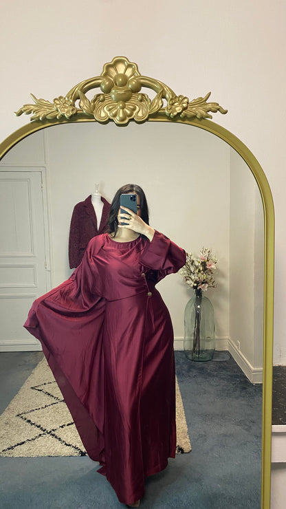 Abaya en satin ajustable