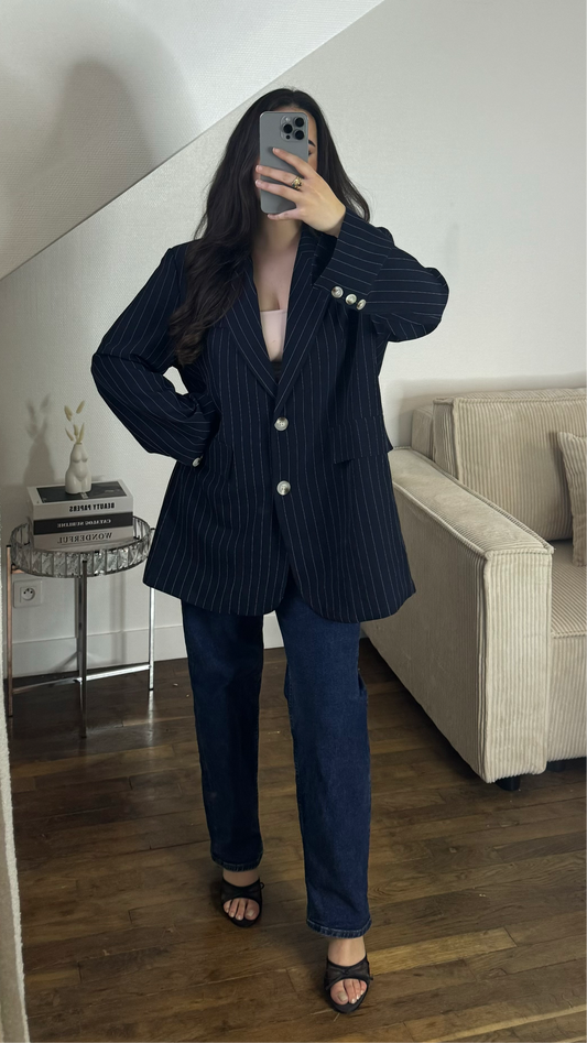 Blazer à rayures oversize