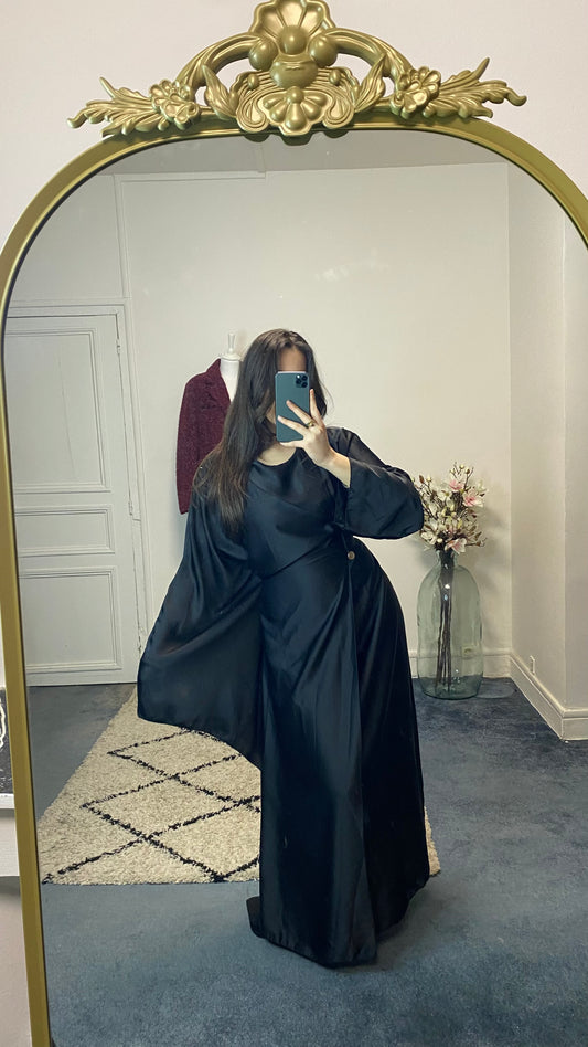 Abaya en satin ajustable