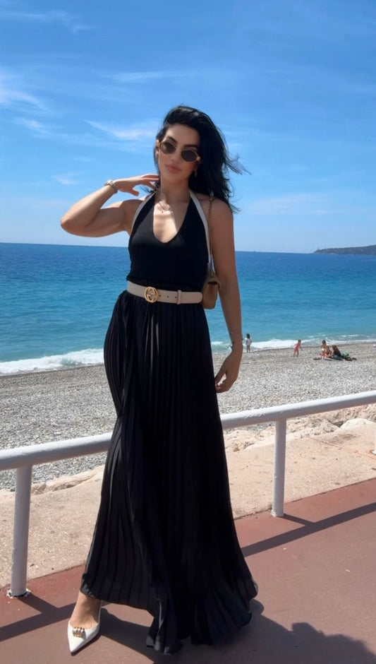 Jupe en satin plissée