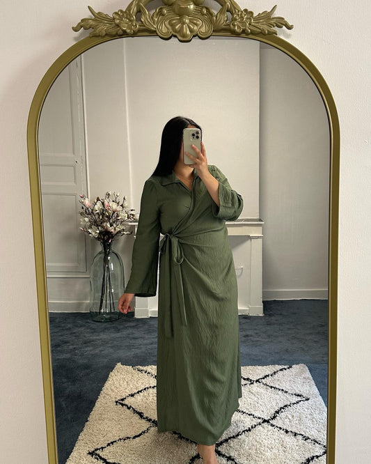 Robe portefeuille kaki